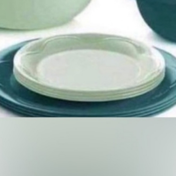 Tupperware set of 4, 8" Blossom Essentials Open House Dessert Plates Light Green - Picture 2 of 8